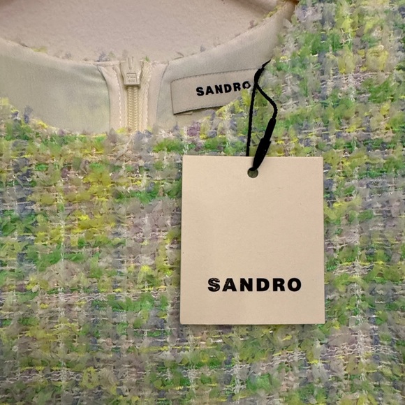 Sandro Agy checked layered-effect tweed mini dress - Picture 5 of 8